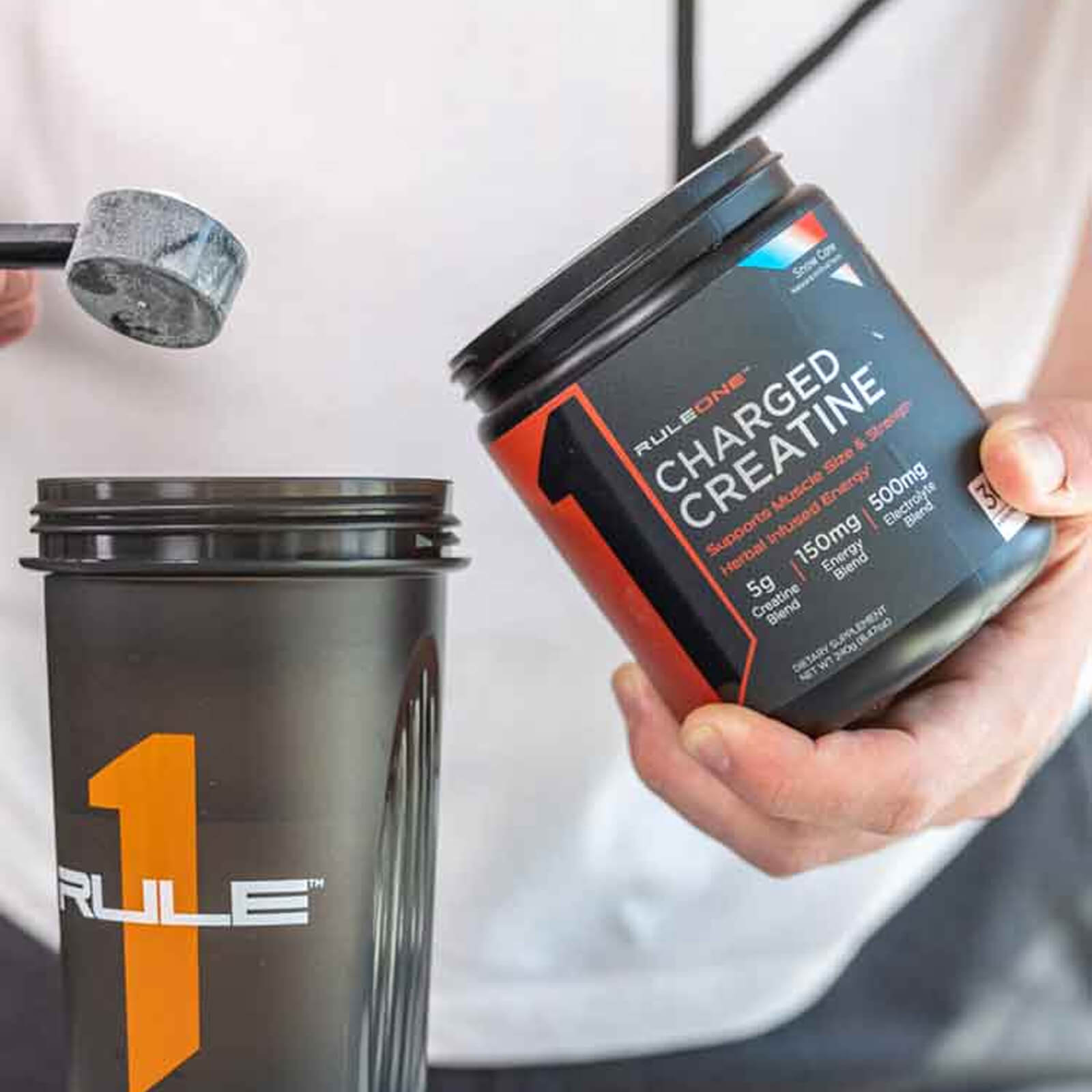 RULE 1 Charged Creatine 30 serv Blue Razz Lemonade Energized Creatine 270g
