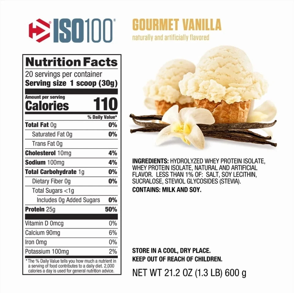 Dymatize ISO100 Hydrolyzed Isolate Protein Powder 100%, 20 Servings