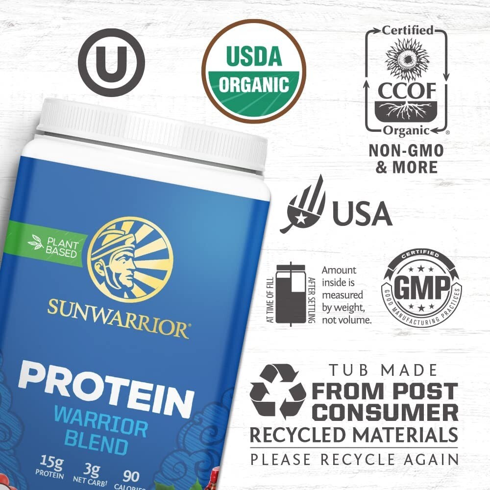 Sunwarrior Protein Warrior Blend – Maple French Toast Peak Performance, 1.65 lbs