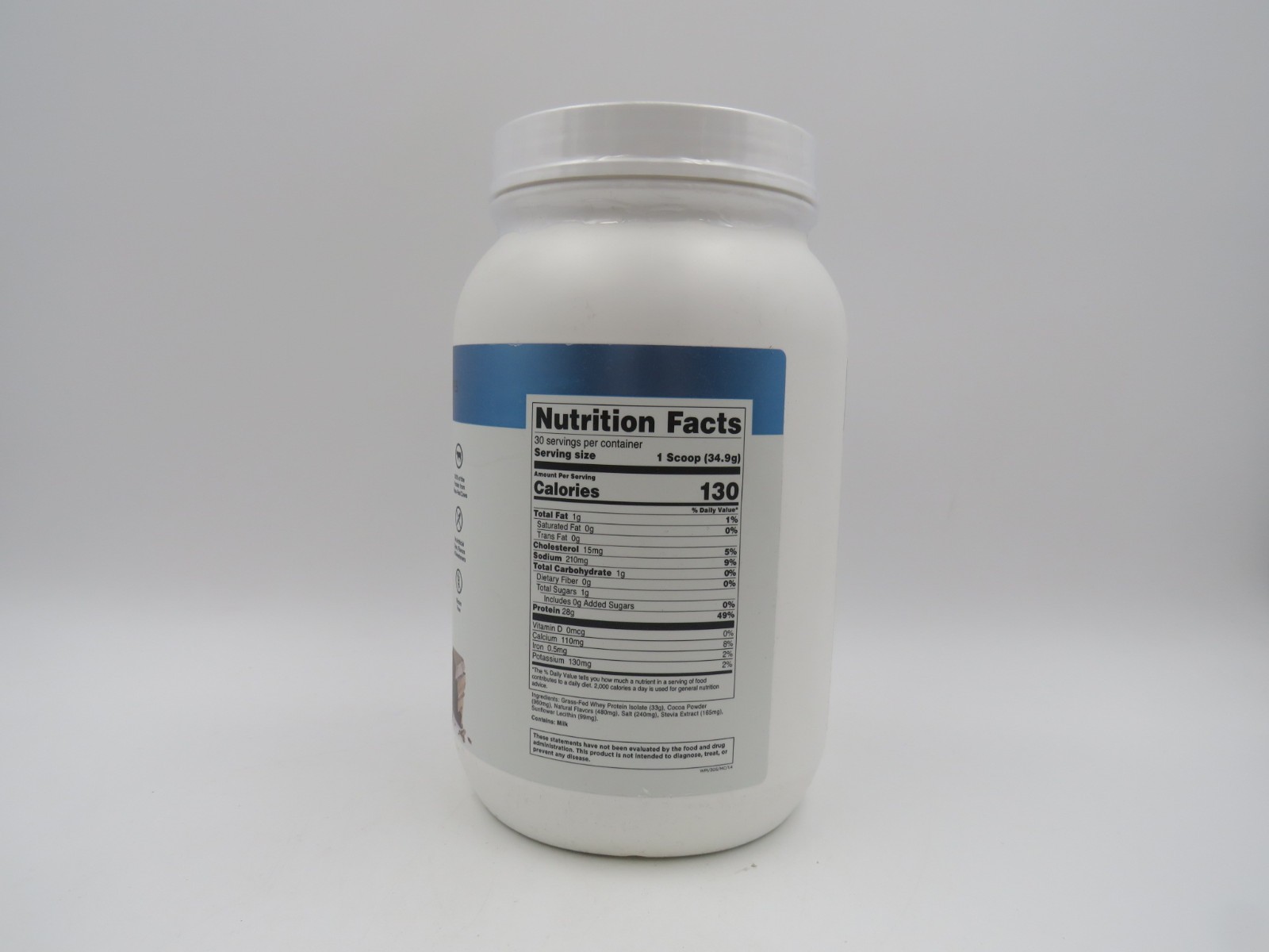 Transparent Labs Grass-Fed Whey Protein Isolate 2.31lb Milk Chocolate EXP 01/28