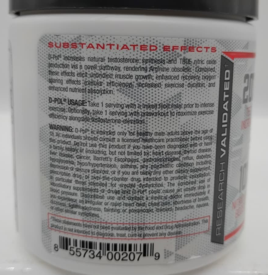 DPOL, STRONGEST TEST BOOSTER by Purus Labs D-POL – Build Lean Muscle – 90 Tabs