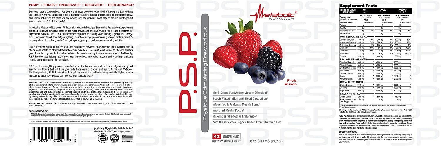PREWORKOUT-Physique Stimulating PreWorkout-No Sugar-No Caffeine-MUSCLE STIMULANT