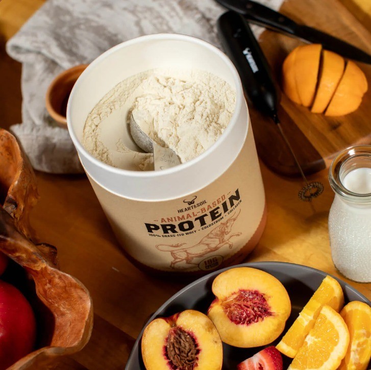 HEART & SOIL Animal based protein-100% Grass-Fed  Whey with Collagen & Colostrum