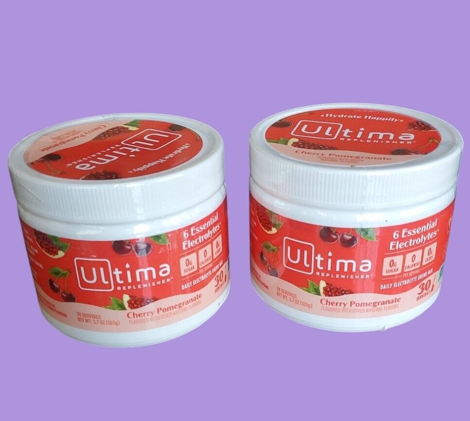 2 PACK Ultima Replenisher Hydration Electrolyte CHERRY POMEGRANATE 30 servings