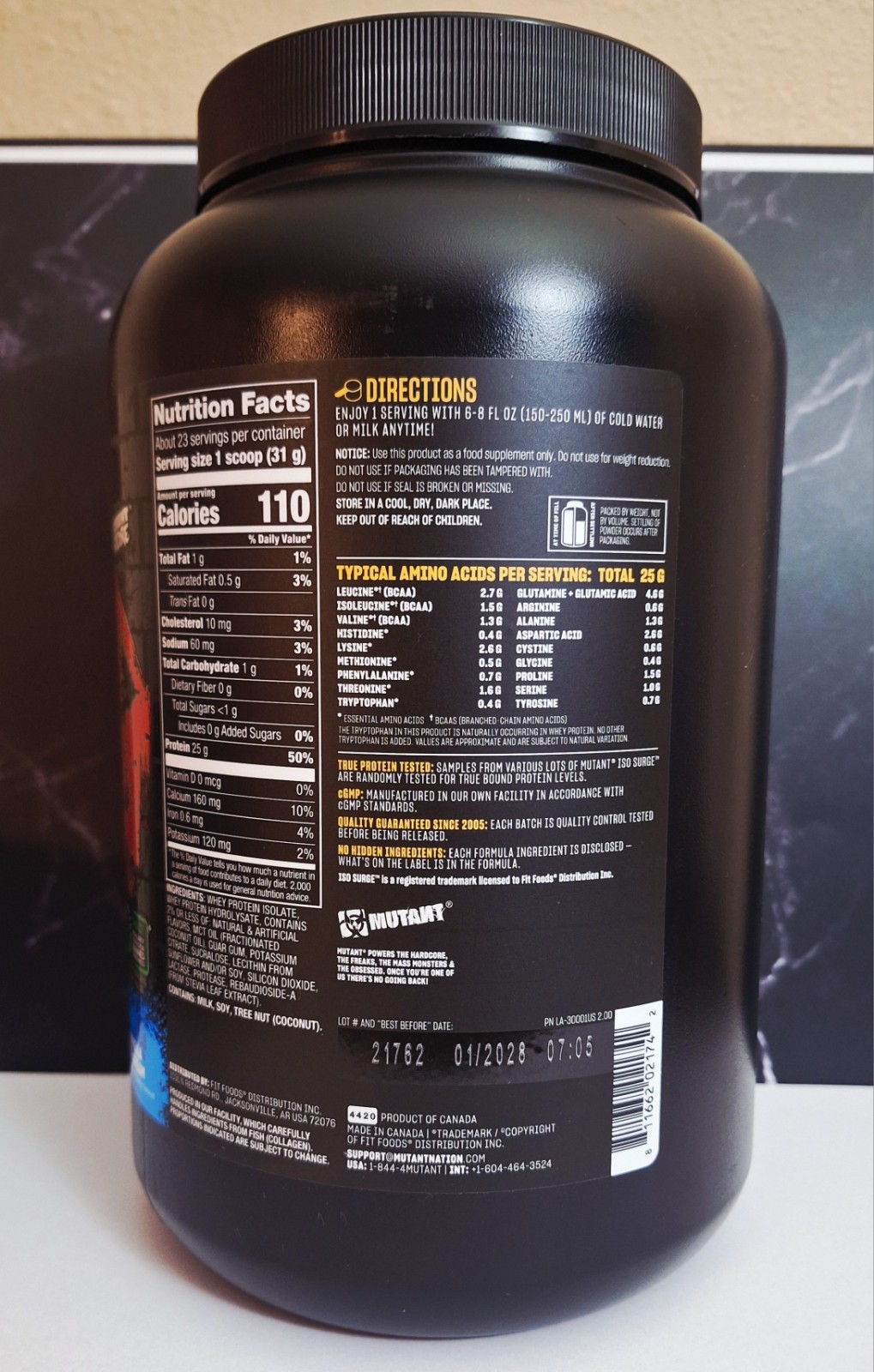 Mutant ISO Surge Gourmet Whey Isolate, Vanilla Ice Cream🍦23 Servings, 01/2028✨️