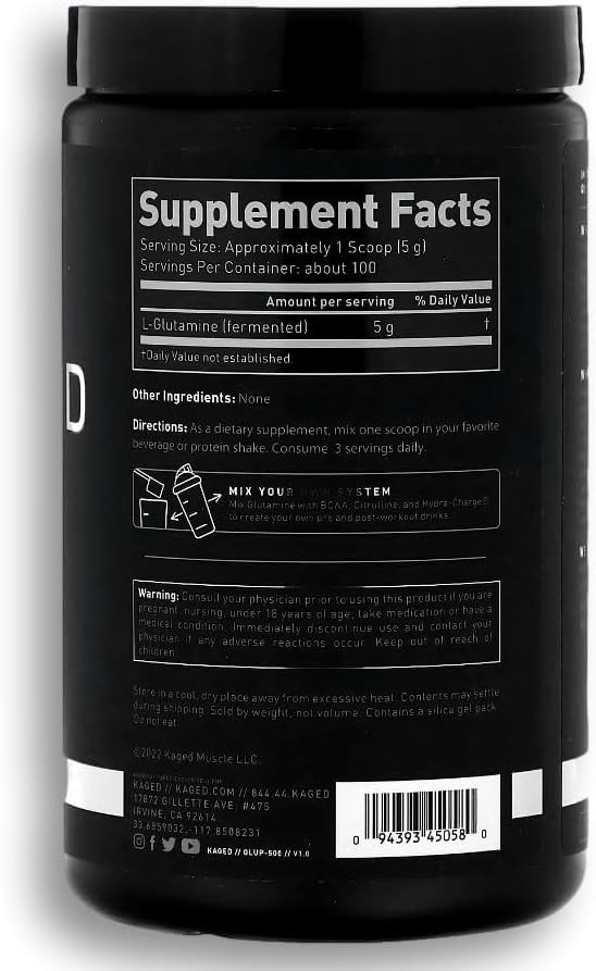 Muscle, L-Glutamine Powder 500 Gram, , Support Muscle Recovery, Post Workout,…
