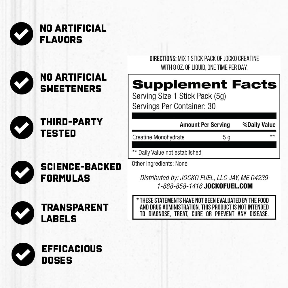 Creatine Monohydrate Stick Packs Pure Micronized Travel Size Powders for Men…