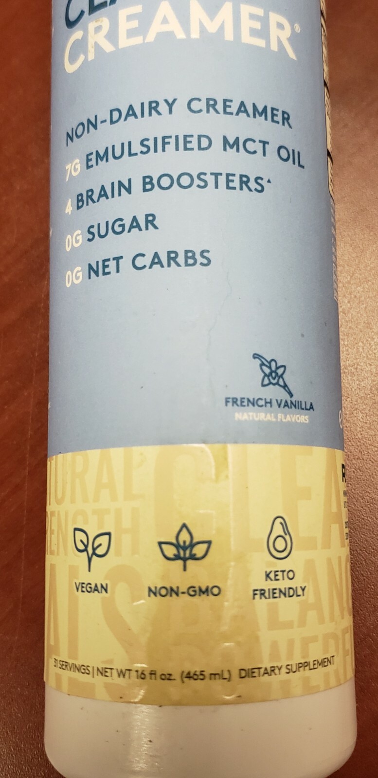 RSP – CLARITY CREAMER Non-Dairy Creamer – 16 fl oz – French Vanilla – Exp 9/2026