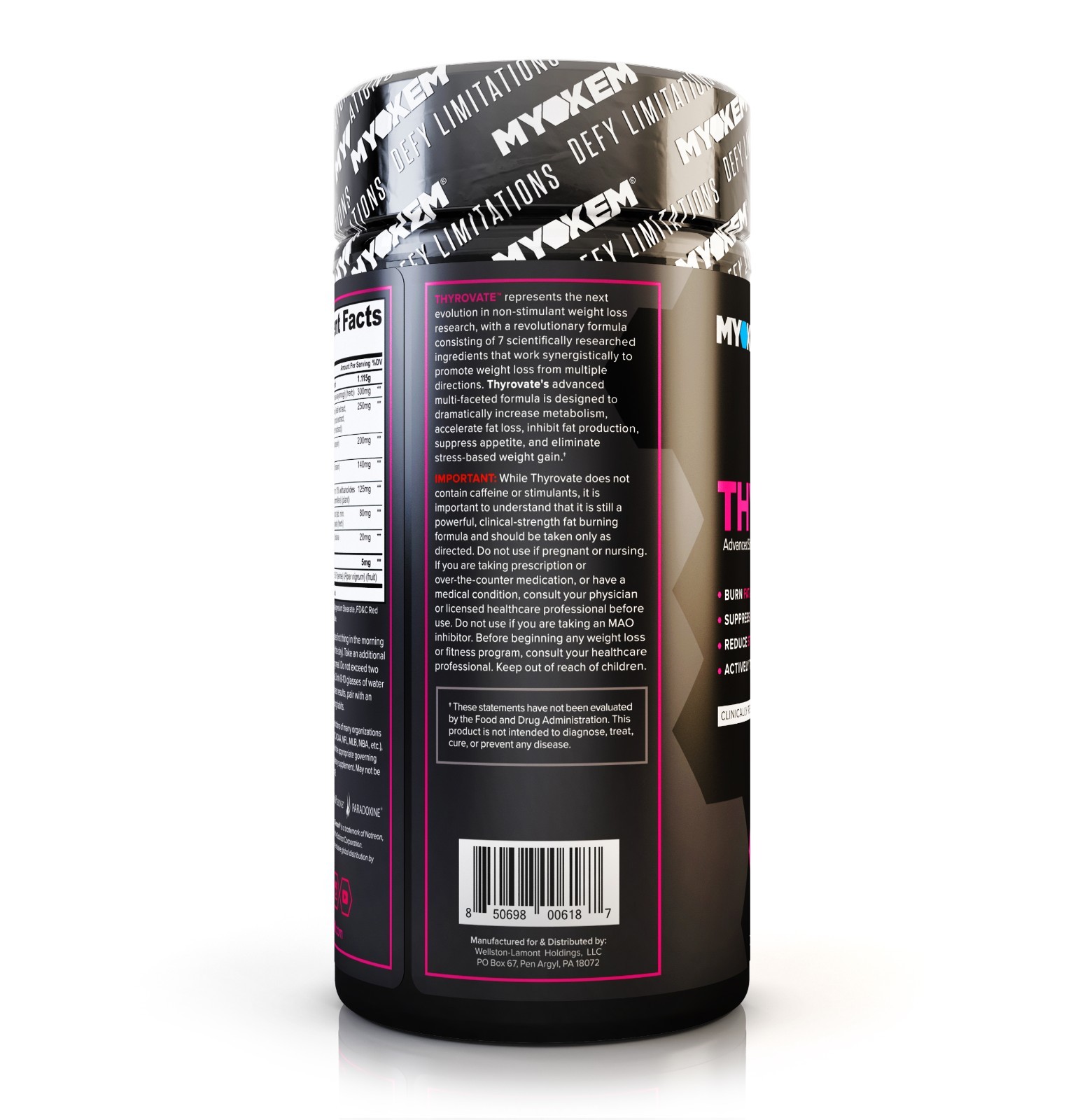 Myokem Thyrovate Thermogenic Fat Burner Targets Belly Fat (120 Capsules)
