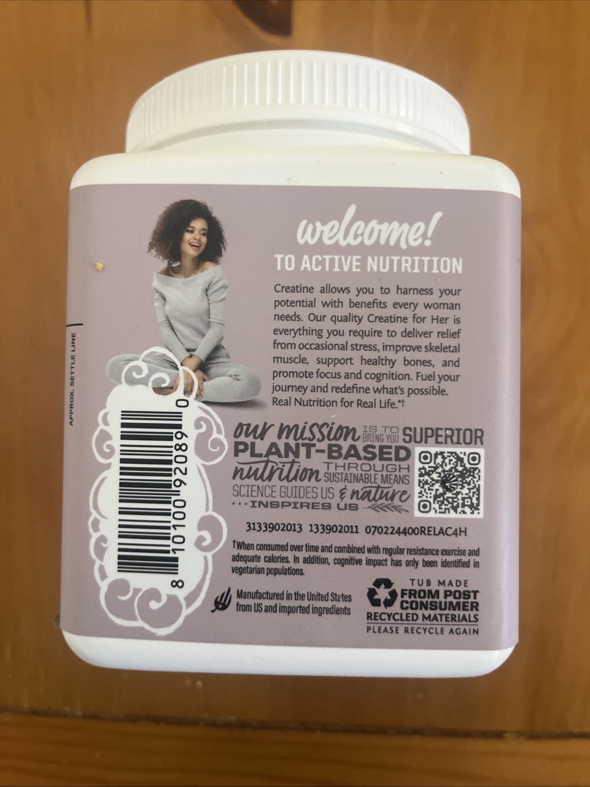 Sunwarrior Active Creatine for Women Monohydrate Powder Micronized
