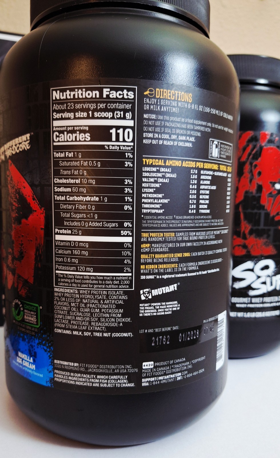 Mutant ISO Surge Gourmet Whey Isolate, Vanilla Ice Cream🍦23 Servings, 01/2028✨️