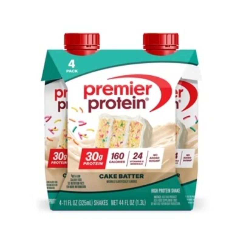 Premier Protein Shake, Cake Batter, Non-Caffeinated, 30g Protein, 4 Ct