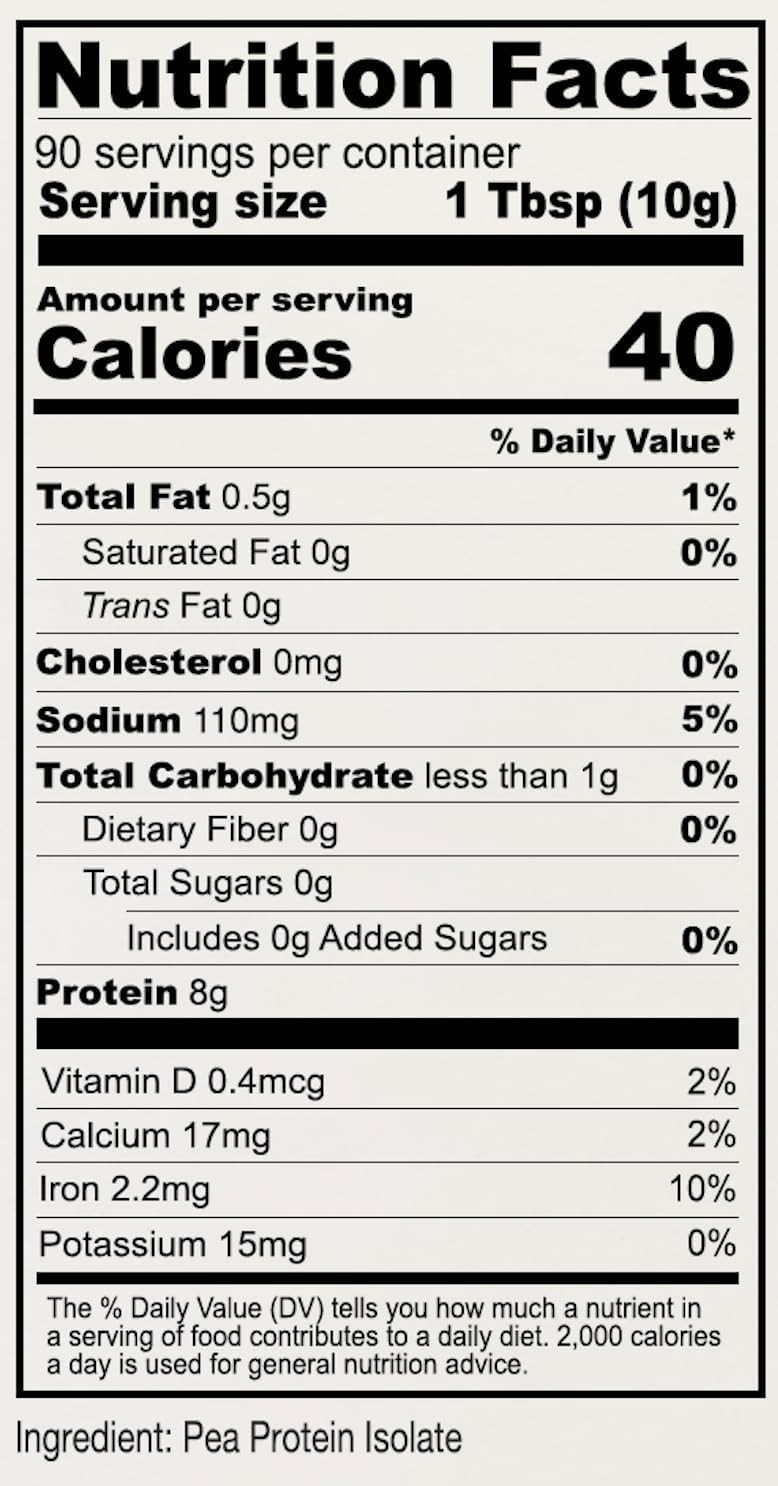 2lb Pea Protein Isolate Unflavored Keto Friendly Plant Based Shake