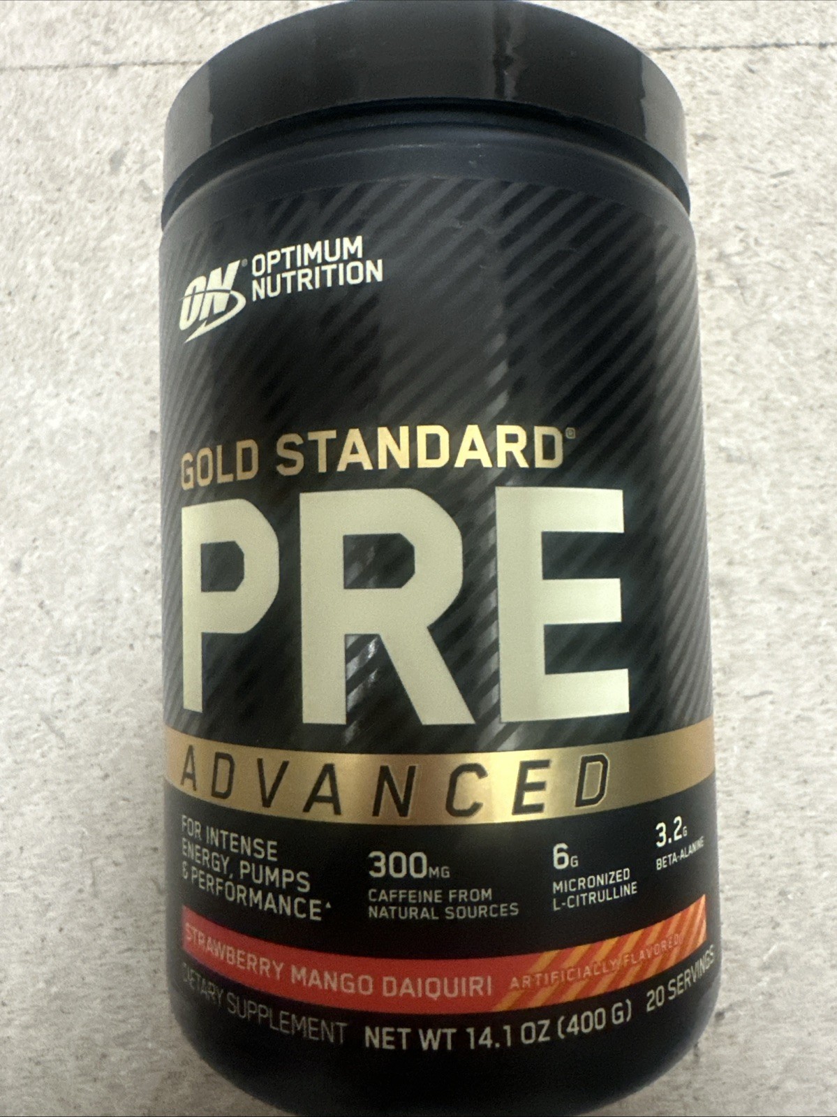 Optimum Nutrition Pre Advanced 20 Servings Strawberry Mango Daiquiri Exp 11/26