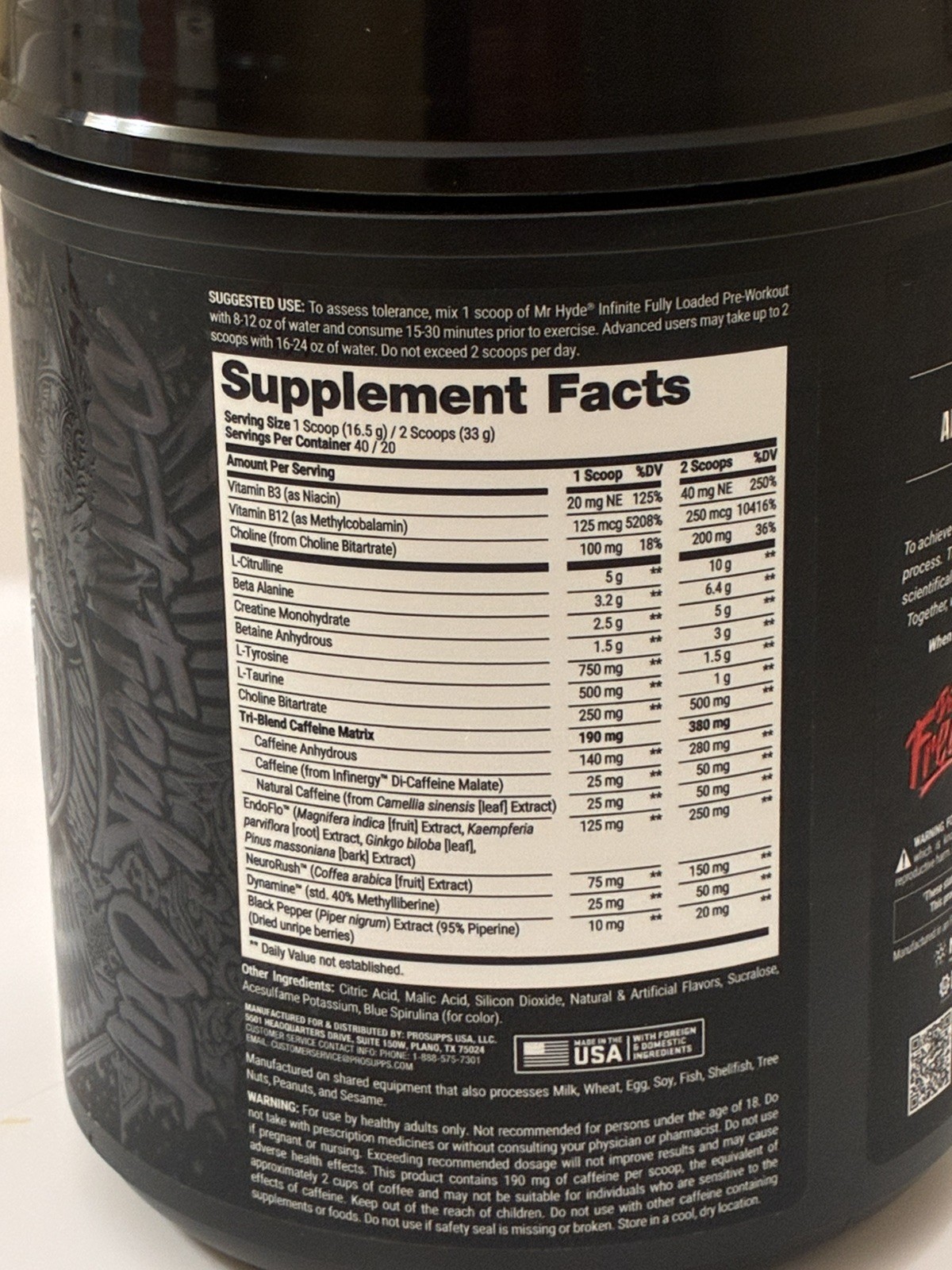 Pro Series MR. HYDE INFINITE FULLY LOADED PRE-WORK BLUEBERRY LEMONADE EXP. 5/27