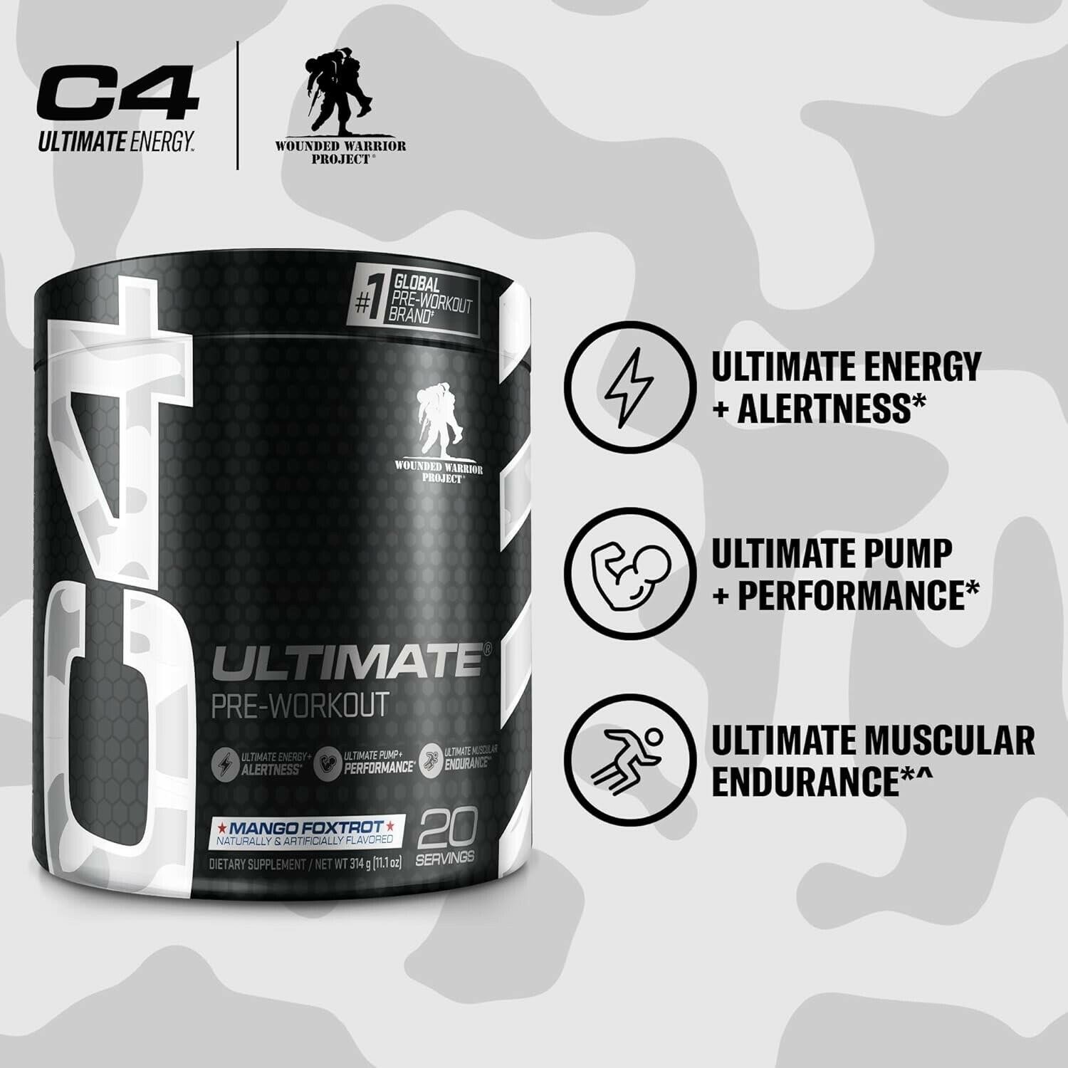 Cellucor C4 Ultimate x WWP Pre Workout Powder Mango Foxtrot – Sugar Free