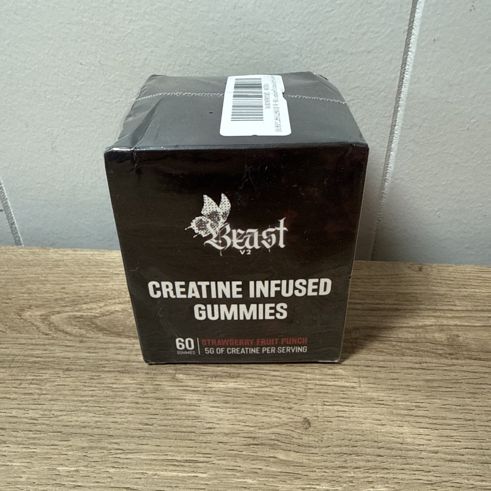 Beast Creatine InFused Gummies 8/27 60 Count Strawberry Fruit Punch Z7