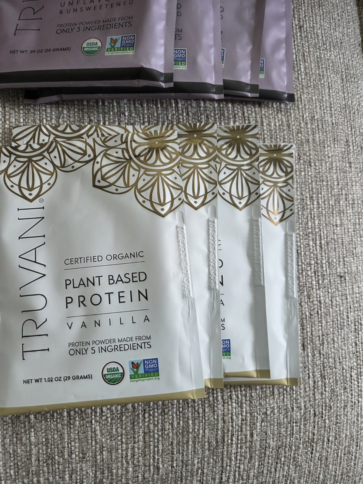 Truvani Certified Organic Non-GMO Plant-Based Protein Powder Sample Pack