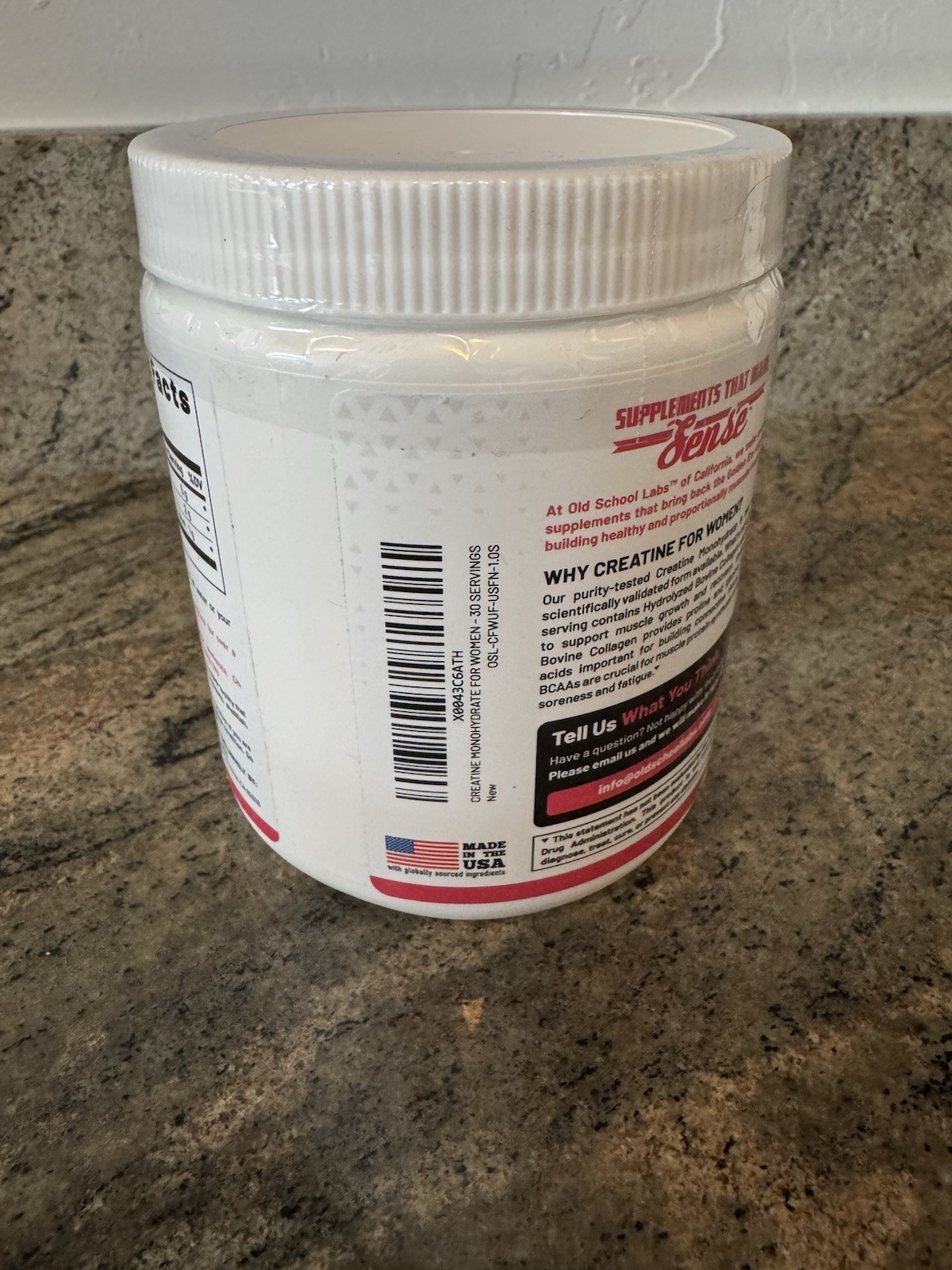 Old School Labs® Creatine Monohydrate for Women 243g/8.57oz. 30 Servings Powder