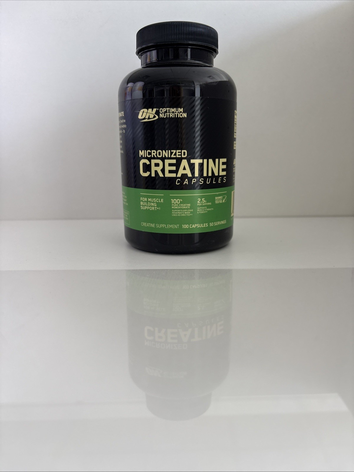 Micronized Creatine Capsules, 100 Capsules (1.25 g per Capsule ) Exp 7/2026