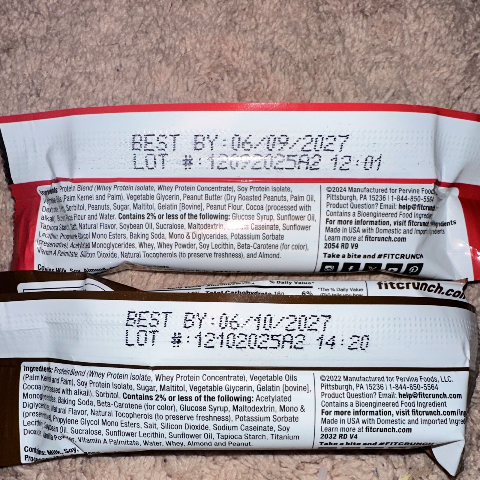 Chef Robert Irvine’s FitCrunch Protein Bar Gluten Free Choc PB 1.62 oz (14 Bars)