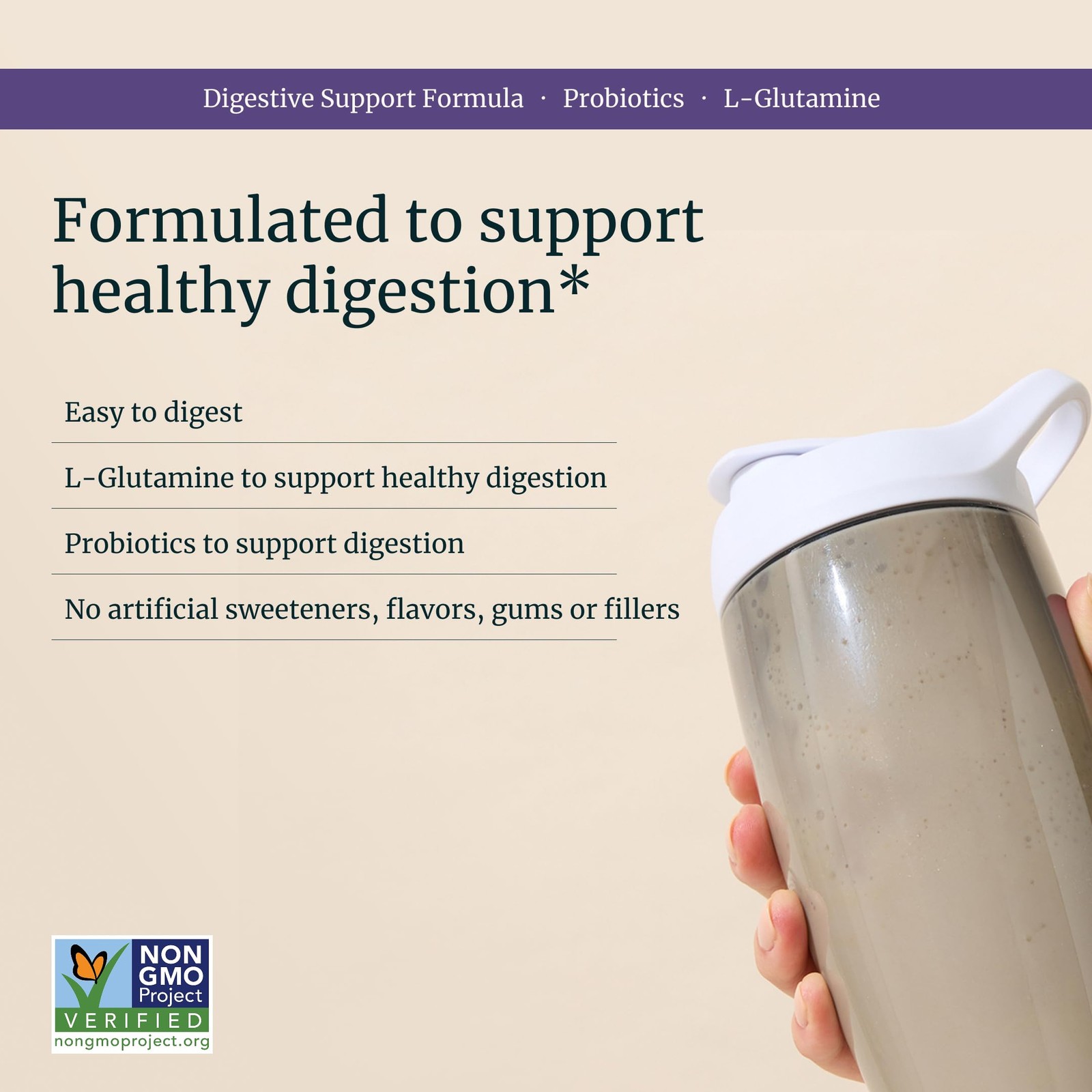BETHANY’S PANTRY Digestive Support Protein Powder Vegan Pea Protein 25 g