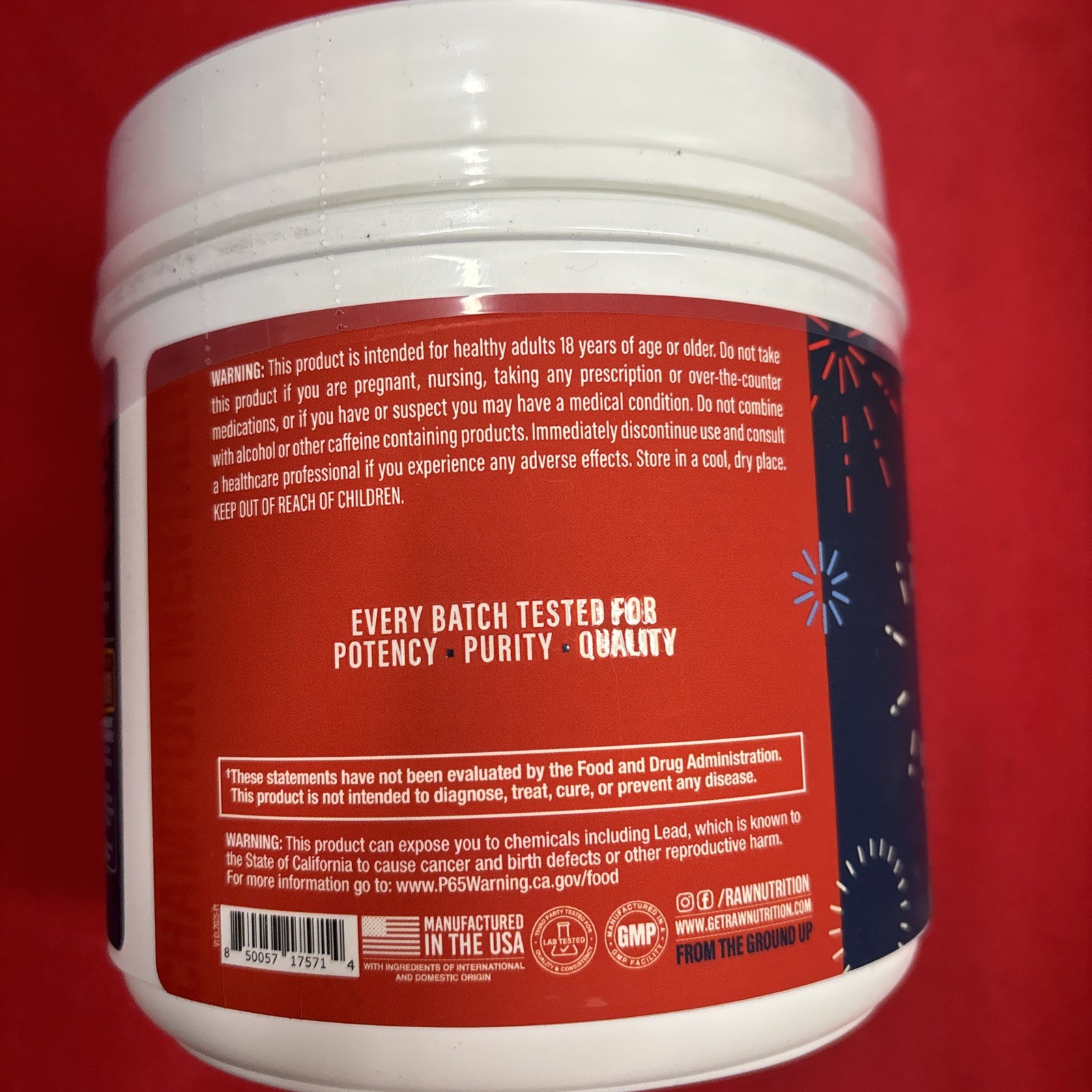 GET RAW NUTRITION CBUM ESSENTIAL PRE-WORKOUT Red White & Bum 30 Servings 2/2028