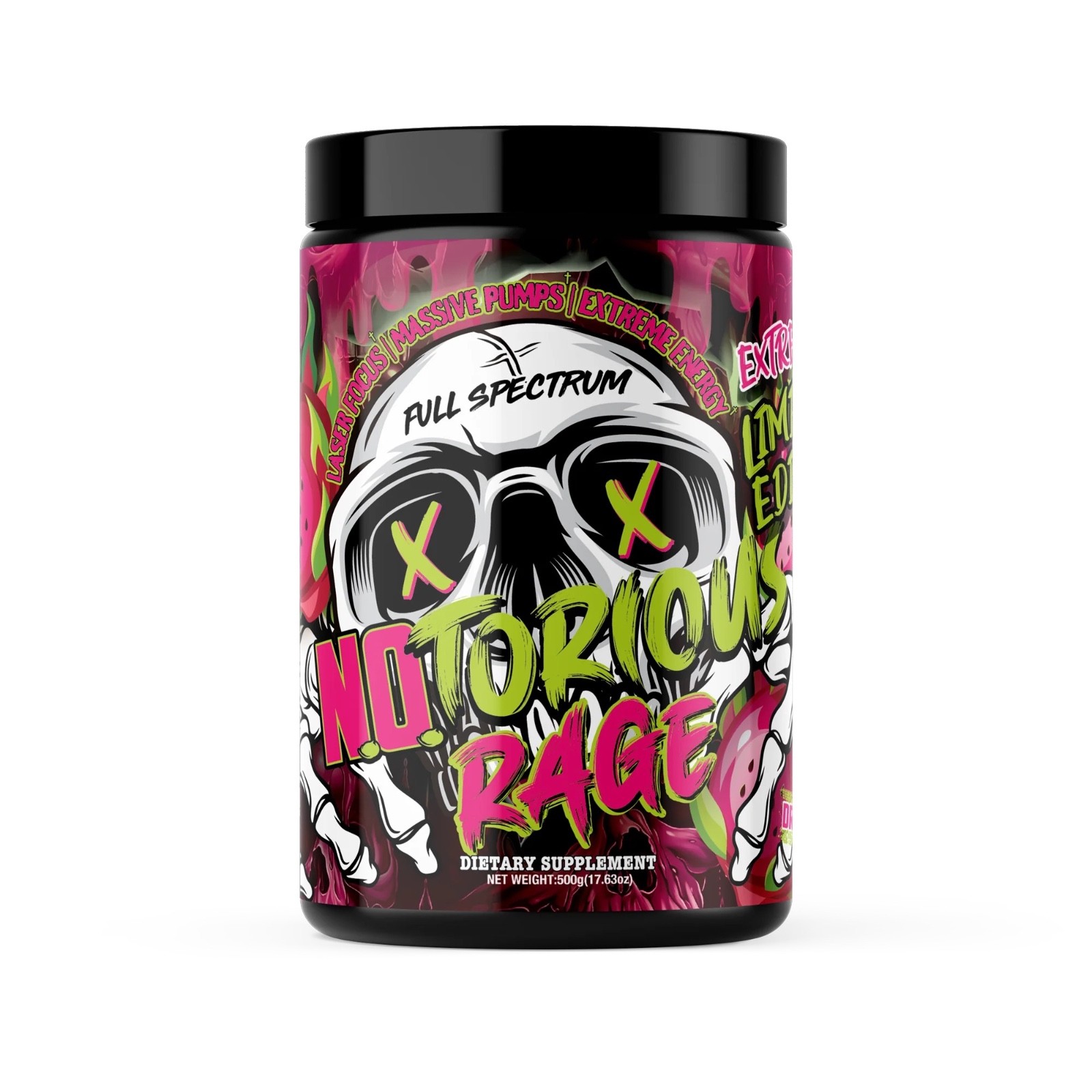 N.O.TORIOUS RAGE XTREME LIMITED EDITION DRAGONFRUIT High Stim Pre-Workout