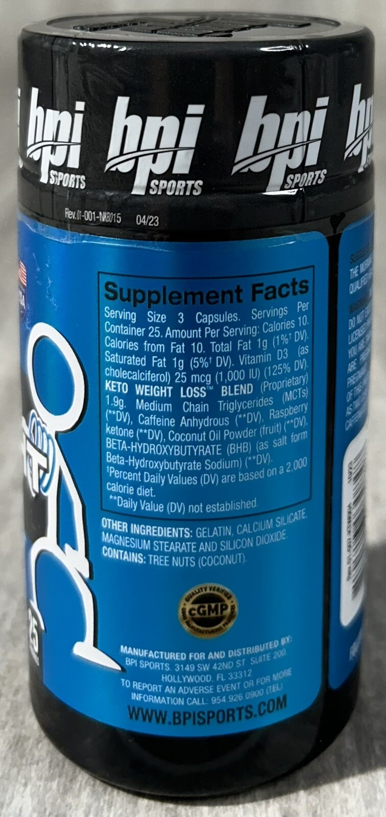 BPI Health Keto Weight Loss Ketogenic Diet Supplement 75 Capsules 11/26