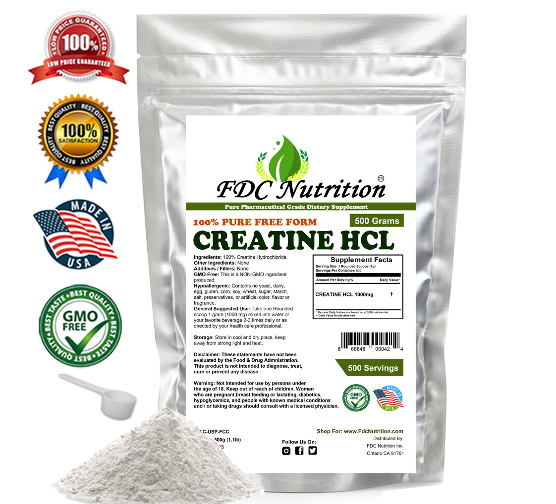 Creatine HCL Powder – Build Muscle – Kosher – ALL VARIATIONS – New Look!