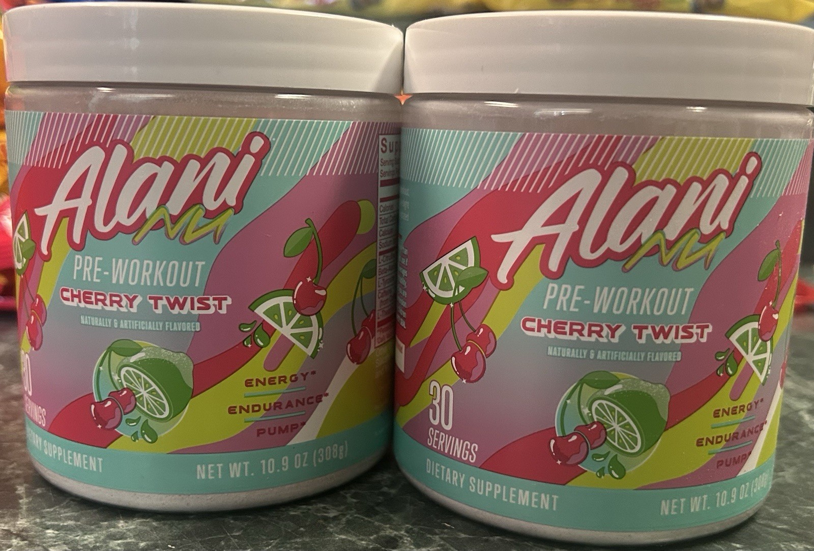 2-Alani Nu Pre-Workout Powder Cherry Twist 30 Servings 10.9 oz