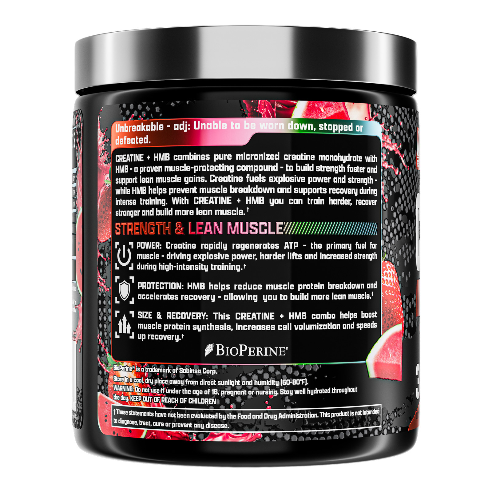 Nutrex CREATINE + HMB Powder Strength & Lean Muscle Recovery Formula 30 Servings