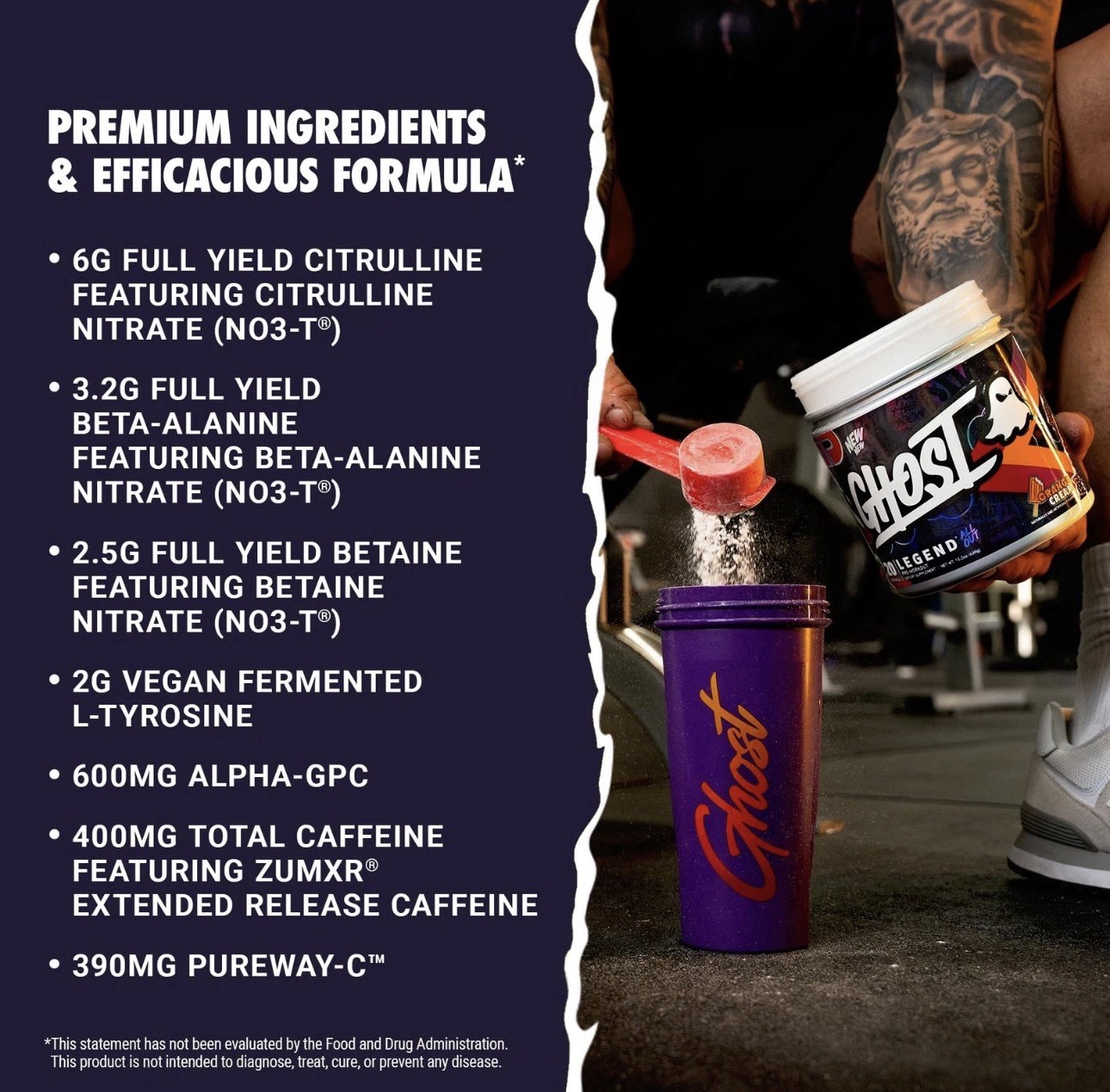 Ghost Legend All Out V2 Pre-Workout Powder Orange Cream – 20 Serv Exp 09/2026