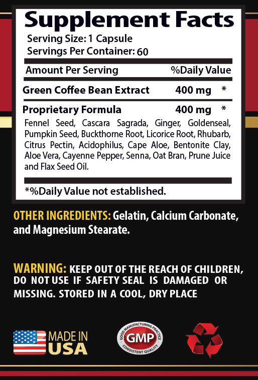 Weight management formula drops – GREEN COFFEE CLEANSE 400MG 2B – green coffee