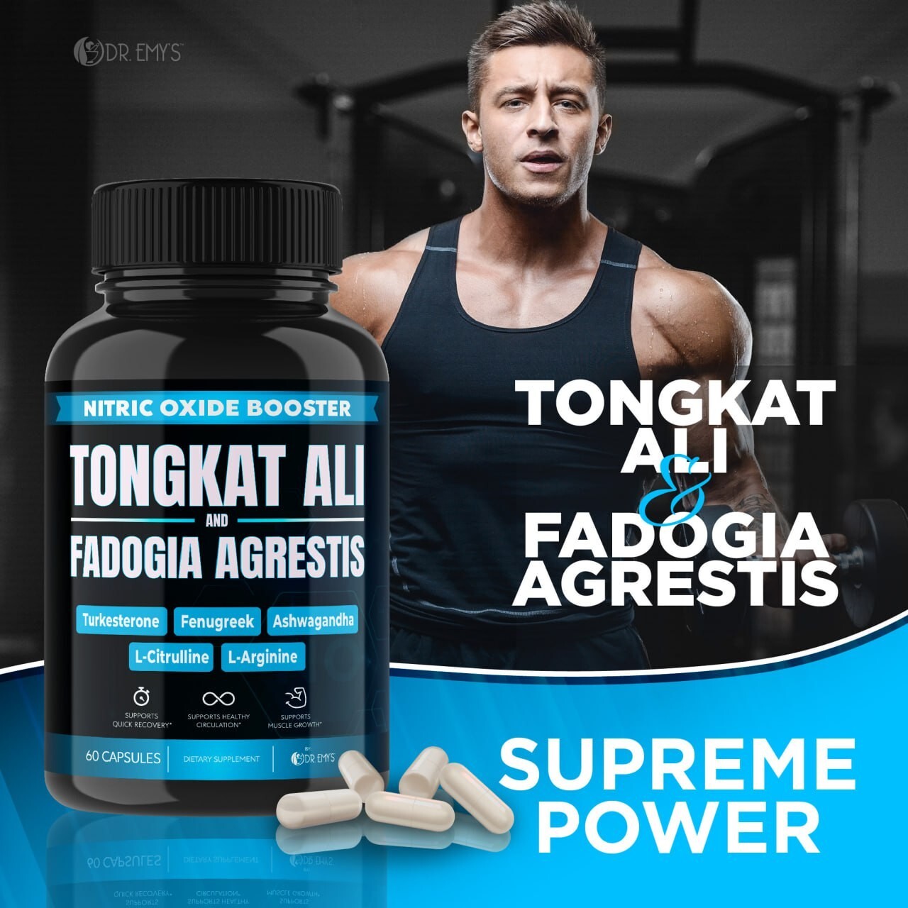 (2 Pack) Testosterone Supplement Booster Capsules Blood Flow Nitric Oxide