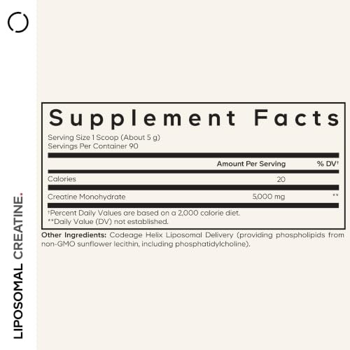 Liposomal Creatine Monohydrate Powder 5000mg 90 Servings
