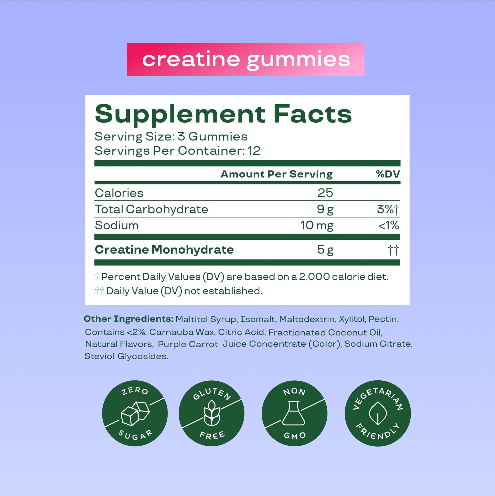 Bloom Creatine Monohydrate Gummies, 5g Per Serving, Sugar Free Creatine Gummy…
