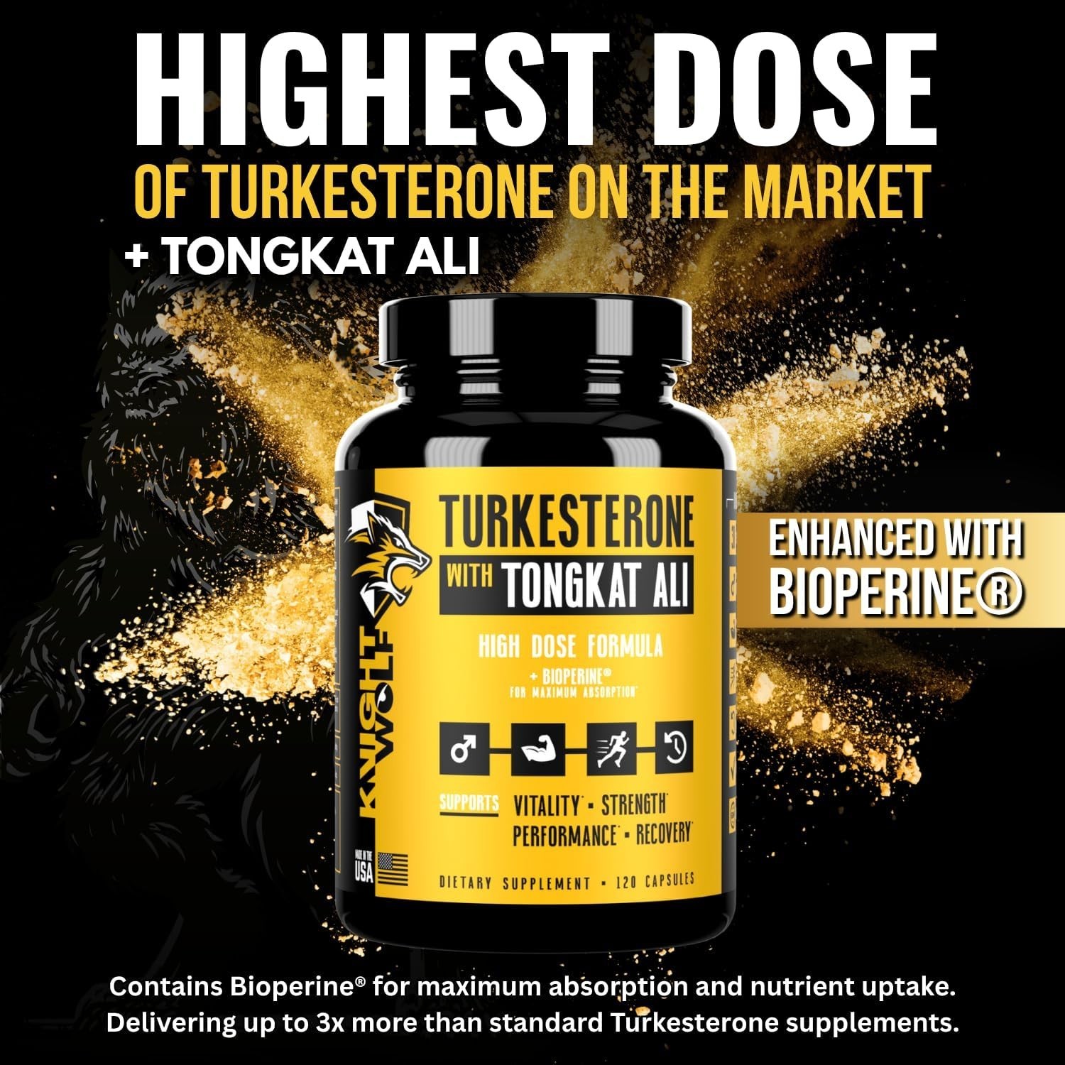 Turkesterone 17,500mg [Max Potency] + 120 Count (Pack of 1),