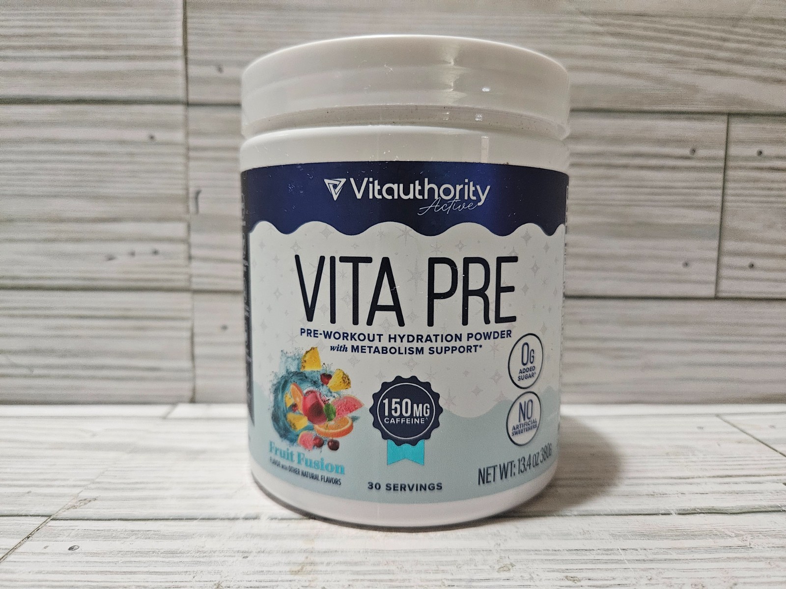 Vitauthority Vita Pre Pre-Workout Hydration Powder Fruit Fusion 13.5oz 12/2026