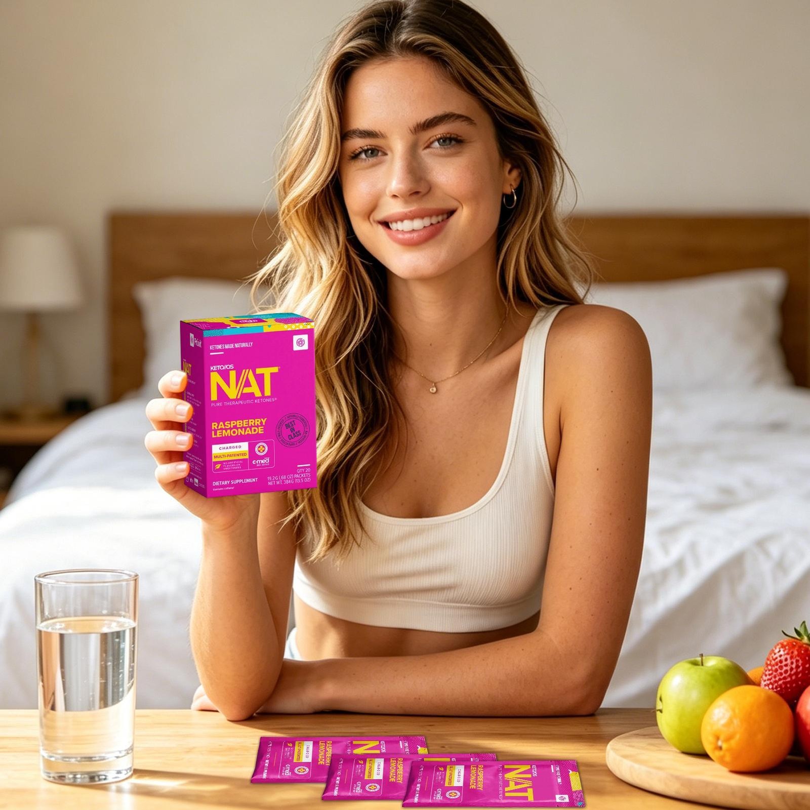 PRUVIT Keto OS NAT Raspberry Lemonade Charged 20 Pack Sealed New