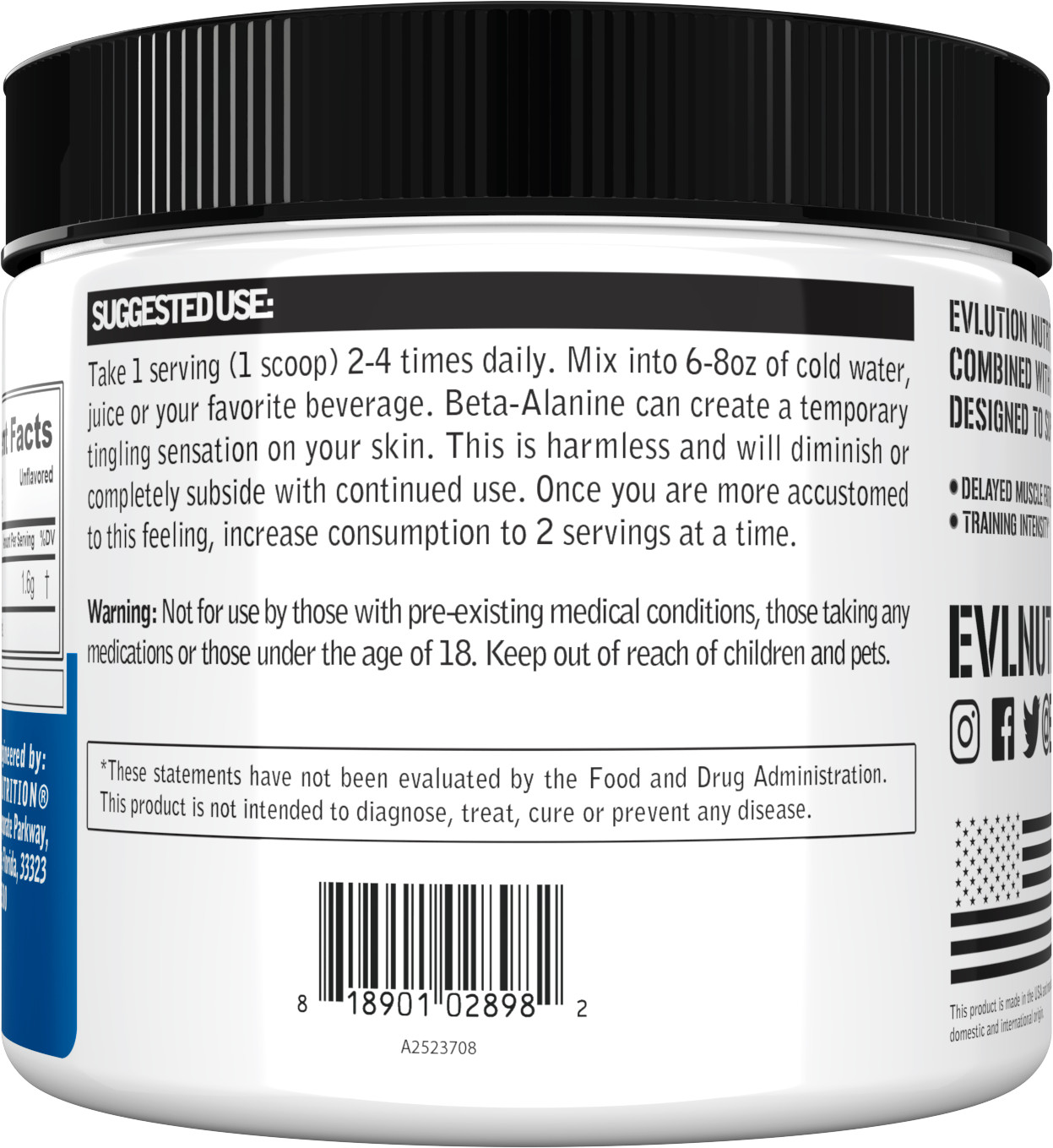 Evlution Nutrition Beta-Alanine – Supports Muscle Endurance – 125 Servings