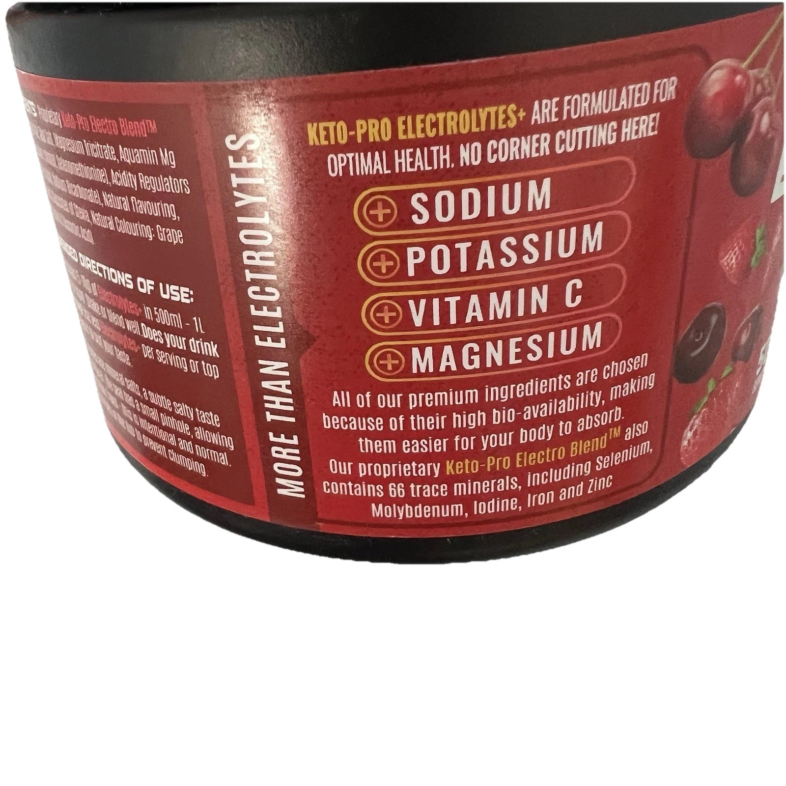 Keto-Pro Electrolytes 250g 50 Servings Cherry Berry