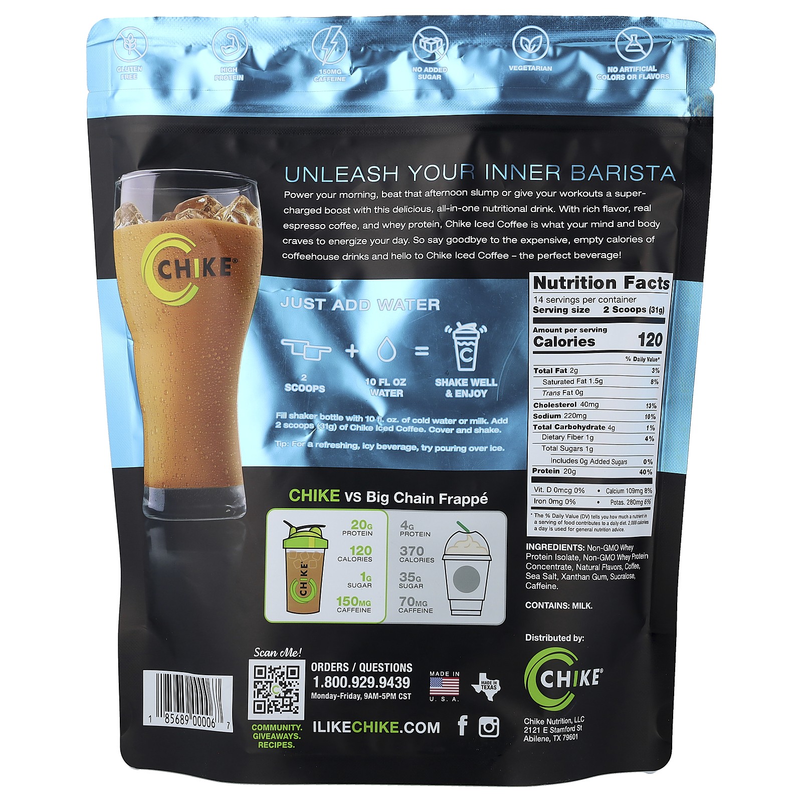 High Protein Iced Coffee, Original, 15.1 oz (427 g)