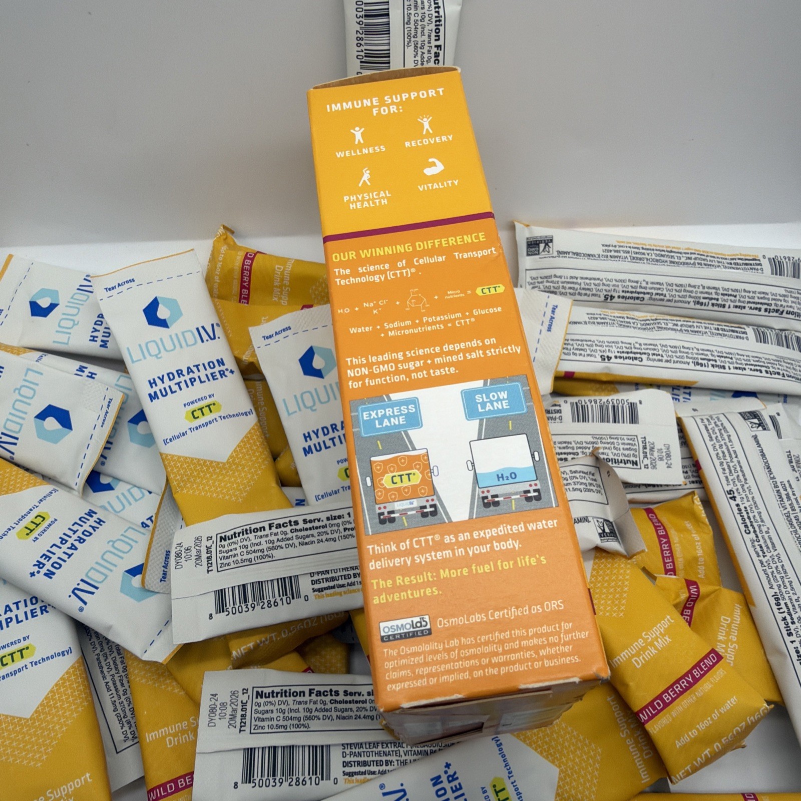 (30) Liquid I.V Hydration Multiplier Immune Drink Mix Bulk WildBerry COMBINESHIP