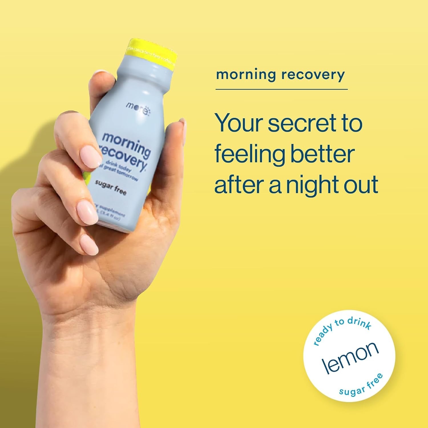 Recharge with Morning Recovery DHM Drink: Lemon Flavor, 6 Pack, Convenient Size