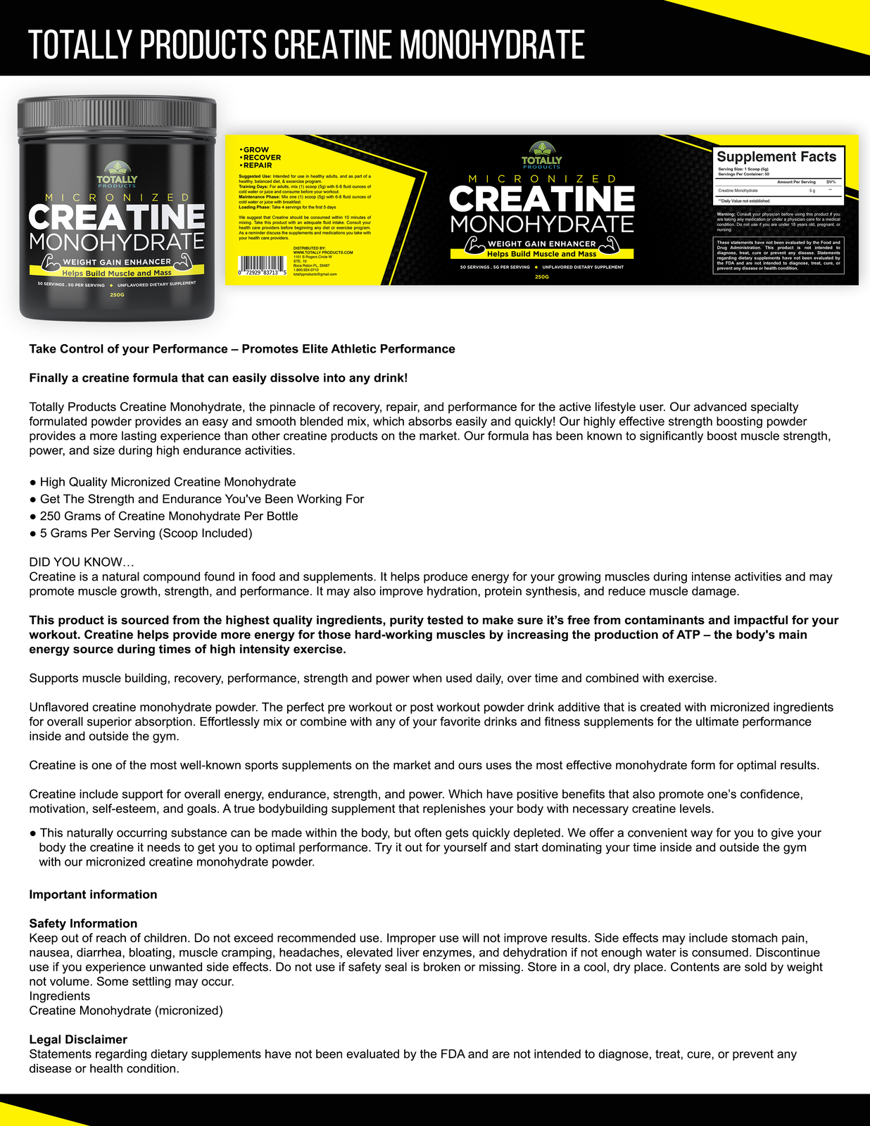 Micronized Creatine Monohydrate Build Muscle Mass & Keto BHB Weight Management