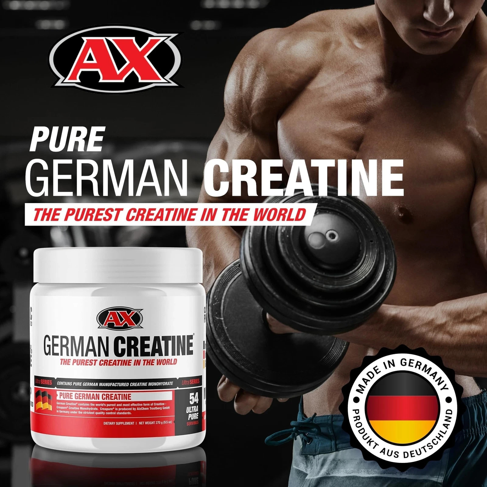 German Creatine – Micronized Creatine Monohydrate Powder 99.99% Pure Creapure…