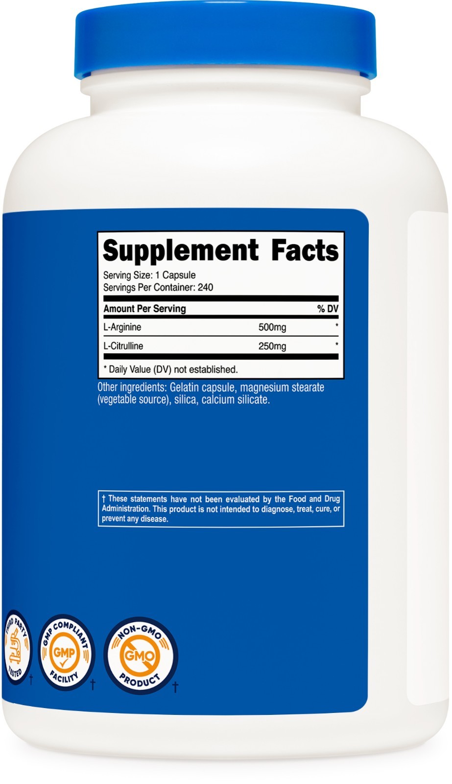 Nutricost L-Arginine L-Citrulline Complex 750mg, 240 Capsules – Non-GMO