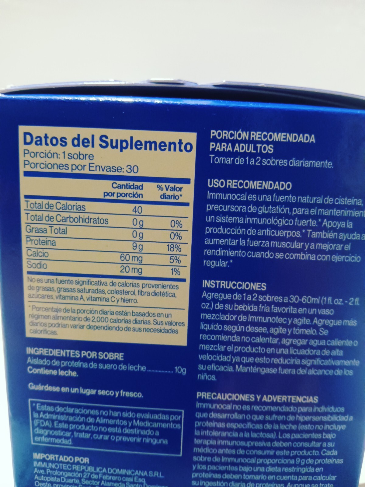Immunocal Classic Blue Regular Glutathione Precursor * 30 Pouches by Immunotec