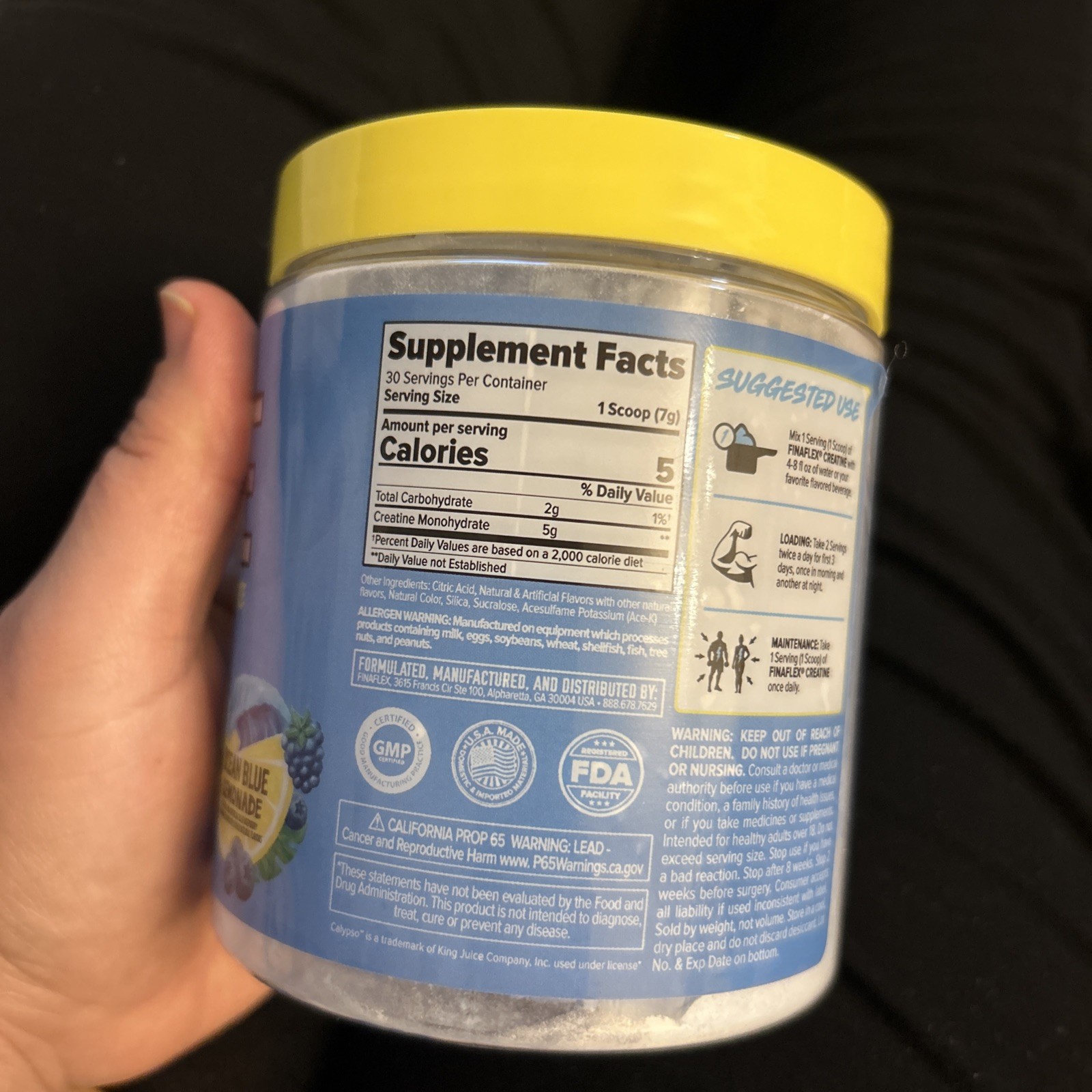 FINAFLEX Micronized Creatine Monohydrate CALYPSO COLLAB, Exp 06/2027 Lemonade